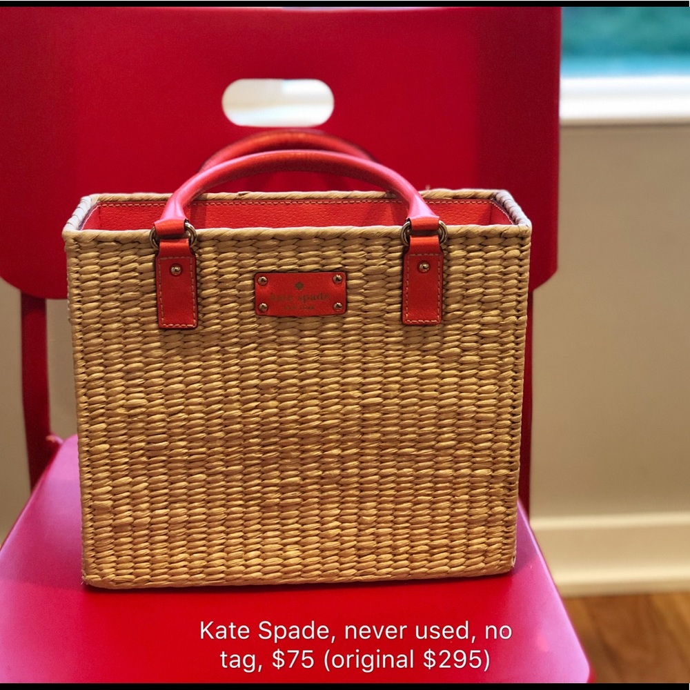 Kate Spade leather straw bag
